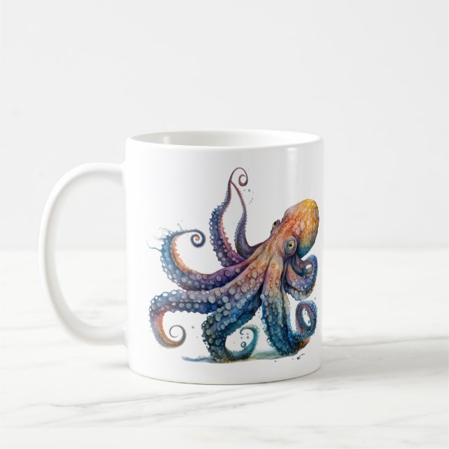 Octopus Print Coffee Mug (Left)