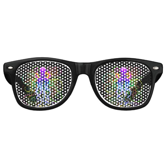 Octopus Psychedelic Luminescence Retro Sunglasses (Front)
