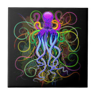Octopus Psychedelic Luminescence Tile