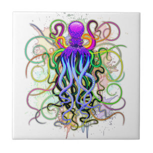 Octopus Psychedelic Luminescence Tile