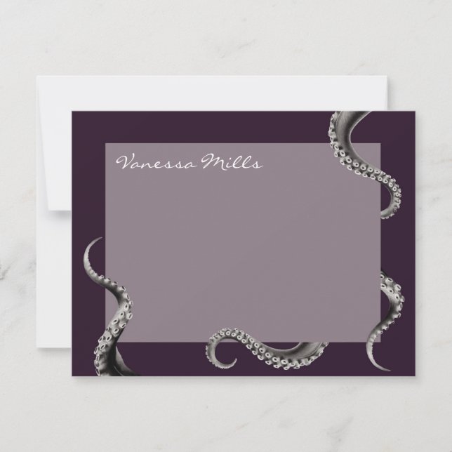 Octopus Purple Note Card (Front)