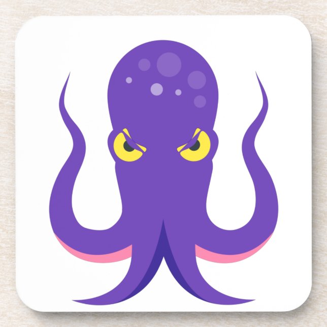 Octopus Purple Squid Coaster (Front)