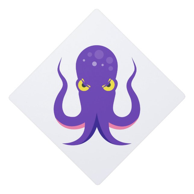 Octopus Purple Squid Graduation Cap Topper (Front)
