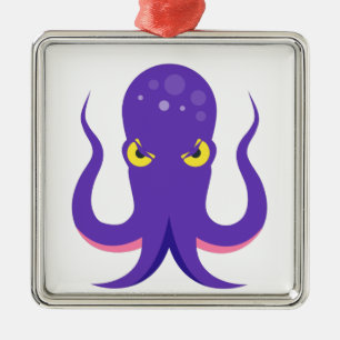 Octopus Purple Squid Metal Ornament