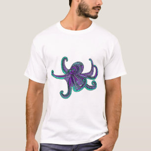 Octopus purple teal ocean sea life T-Shirt