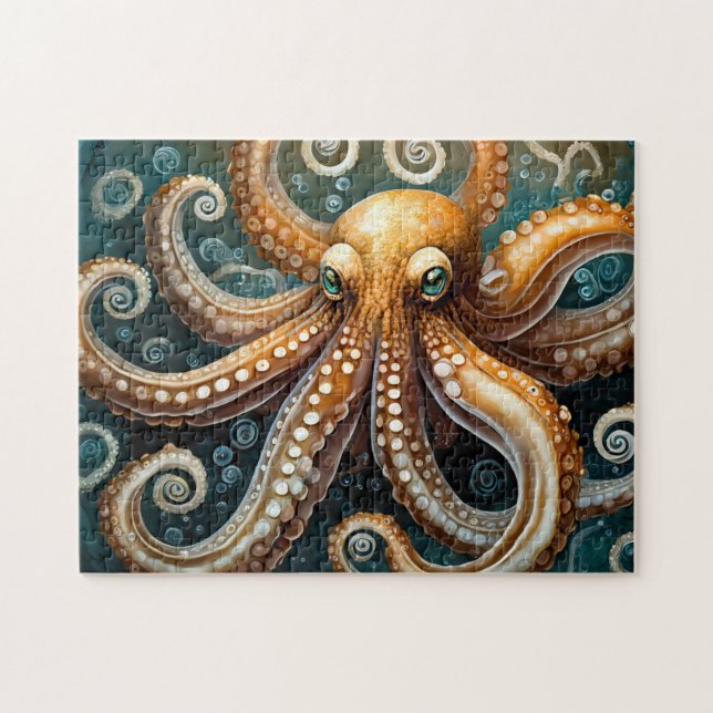 Octopus Puzzle Art Facile cerveau Art Puzzle Photo (Horizontal)