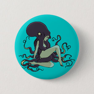 Octopus Queen 2 Inch Round Button