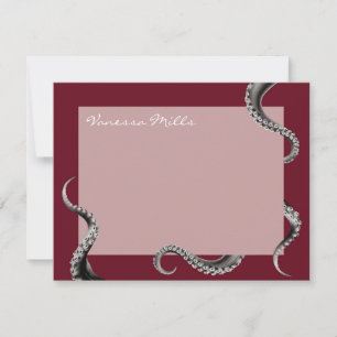 Octopus Red Note Card