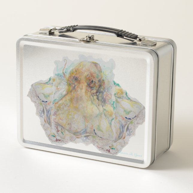 Octopus Rejuvenation Sea Animal Maureen Girard  Metal Lunch Box (Front)