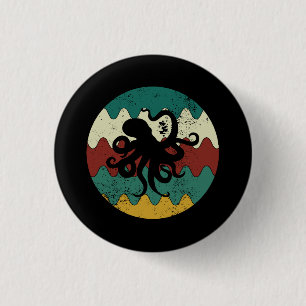 Octopus Retro  1 Inch Round Button