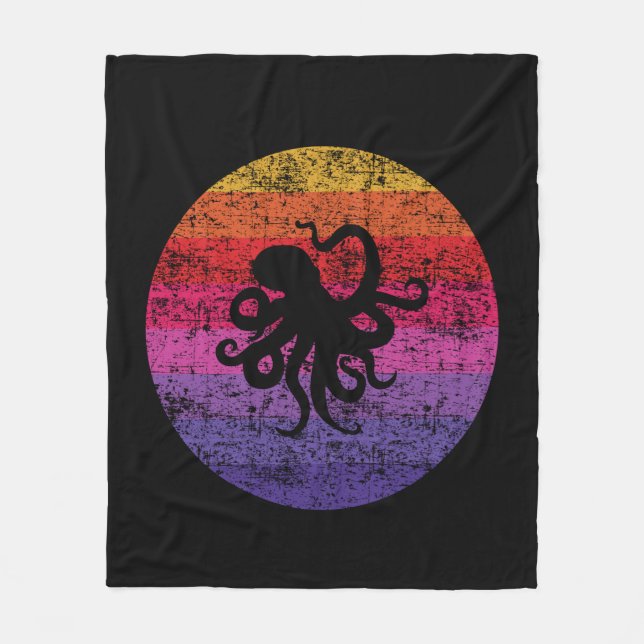Octopus Retro Fleece Blanket (Front)