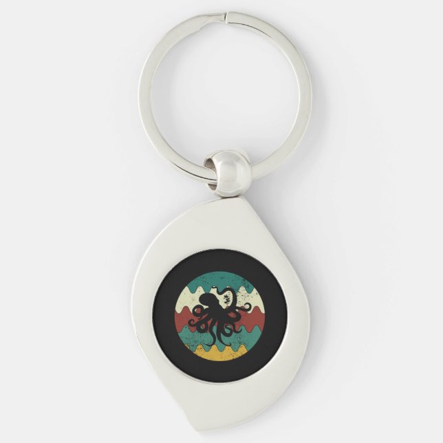Octopus Retro Keychain (Front)