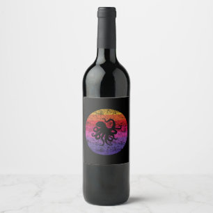 Octopus Retro Wine Label