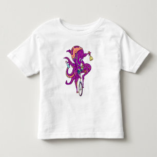 Octopus riding a unicycle toddler t-shirt