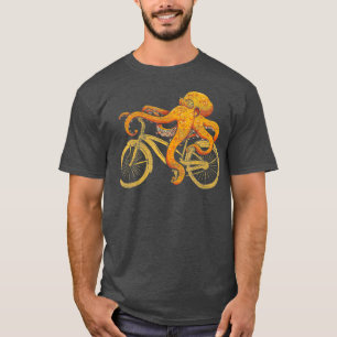 Octopus Riding Bicycle Octopus  T-Shirt