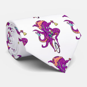 Octopus riding road bike tie