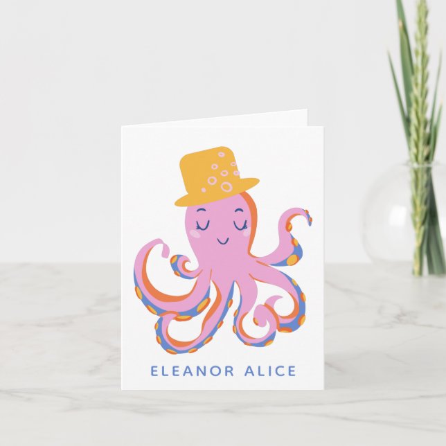 Octopus rose Quirky Dancing Animal Personnalisé (Devant)