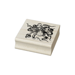 Octopus rubber stamp