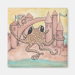 Octopus & Sandcastle Magnet