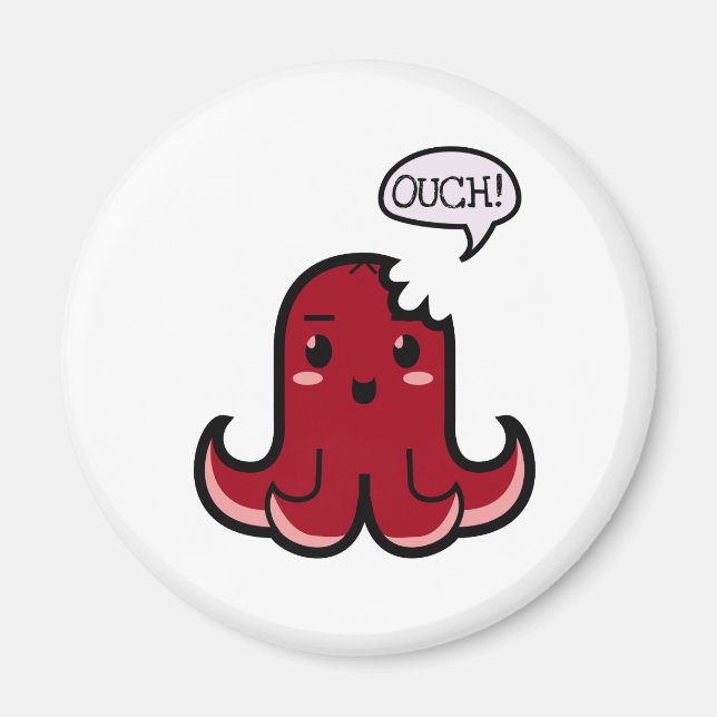 Octopus Sausage Bitten Magnet (Front)