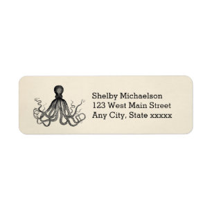 Octopus Sea Creature Animal Return Address Labels