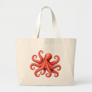 Octopus Sea Life Ocean Animal Design Large Tote Bag