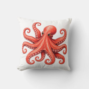 Octopus Sea Life Ocean Animal Design Throw Pillow