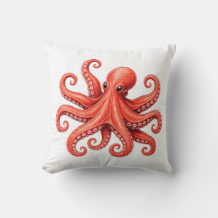 Octopus Sea Life Ocean Animal Design Throw Pillow