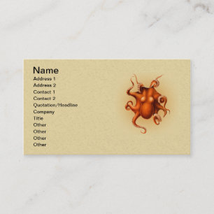 Octopus Sea Monster Creature Cephalapod Vintage Business Card