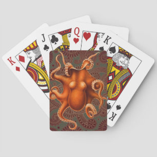 Octopus Sea Monster Creature Cephalapod Vintage Playing Cards