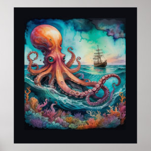 Octopus Ship Poster