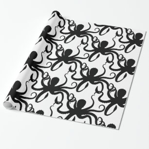Octopus Silhouette Thunder_Cove Classic Wrapping Paper