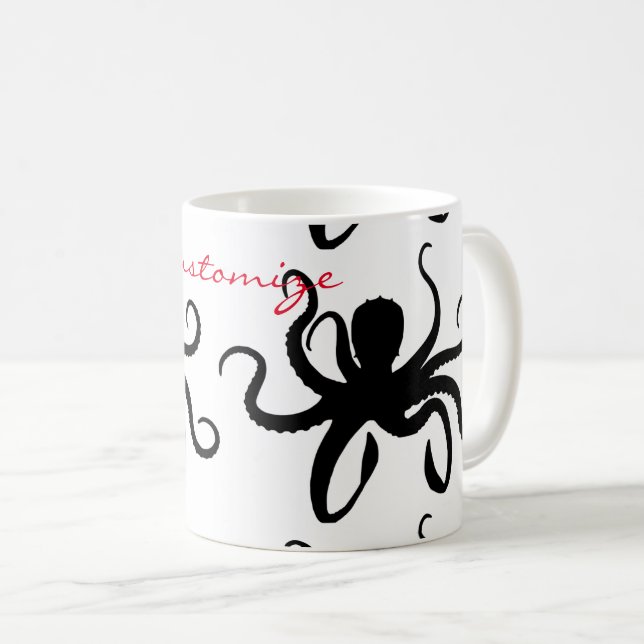 Octopus Silhouette Thunder_Cove Coffee Mug (Front Right)