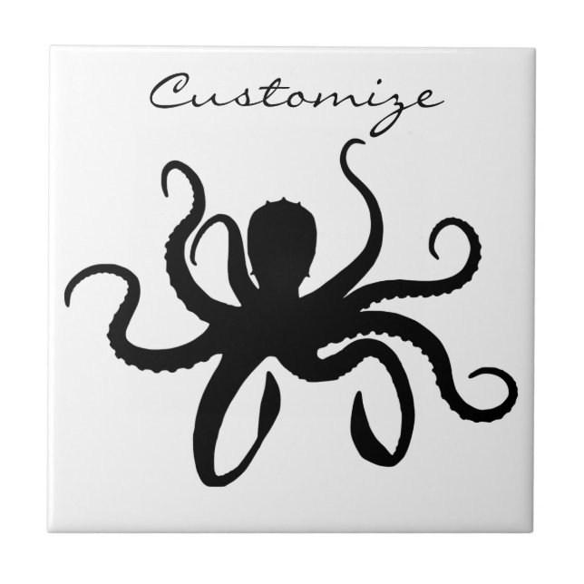 Octopus Silhouette Thunder_Cove Tile (Front)