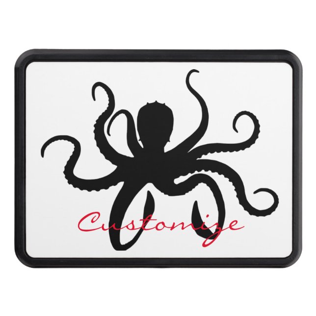 Octopus Silhouette Thunder_Cove Trailer Hitch Cover (Front)