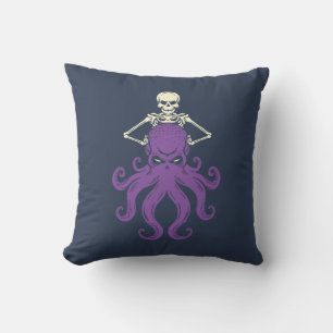 Octopus Skeleton Throw Pillow