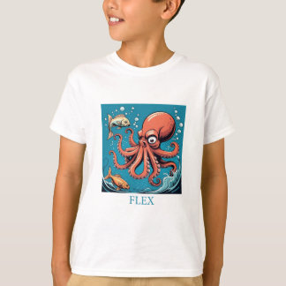 Octopus Slapping a Fish, Flex T-Shirt