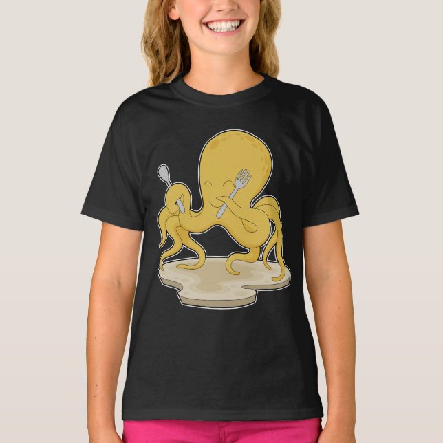 Octopus Spoon Fork T-Shirt (Front)