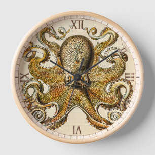 Octopus Squid Gamochonia by Ernst Haeckel Clock