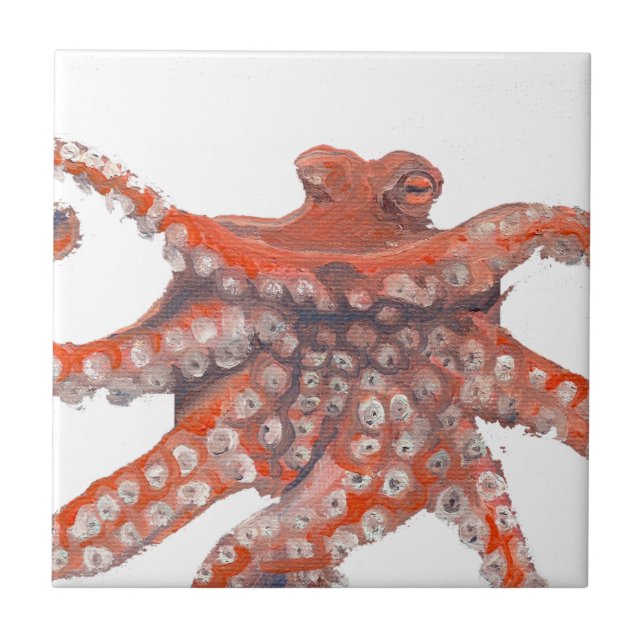 Octopus Squid Kraken Painting Tile (Front)