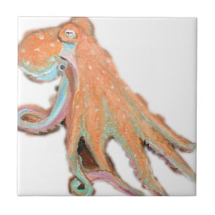 Octopus Squid Kraken Painting Tile