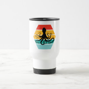 Octopus Squid Sea Creature Tentacles Sunset Travel Mug