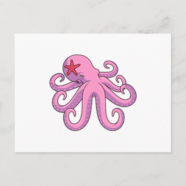 Octopus Starfish Postcard (Front)