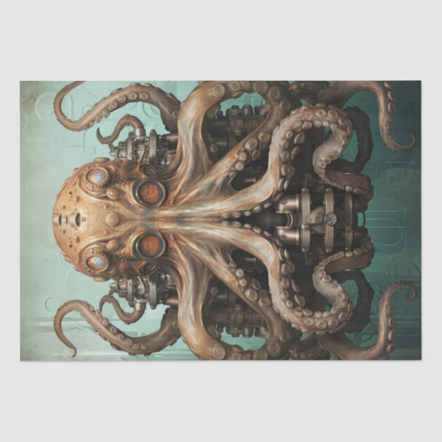 Octopus Steampunk Marine Life Aquatic Tissue Paper (Front)