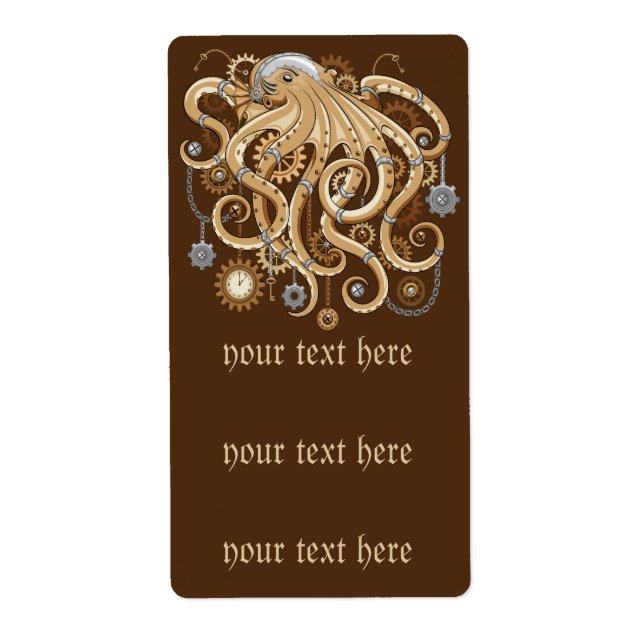 Octopus Steampunk Retro Mechanical Fantasy (Front)