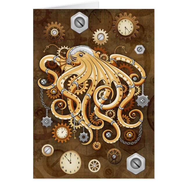 Octopus Steampunk Retro Mechanical Fantasy (Front)
