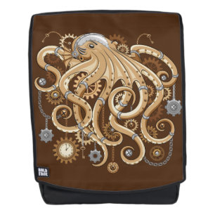 Octopus Steampunk Retro Mechanical Fantasy Backpack