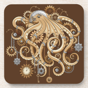 Octopus Steampunk Retro Mechanical Fantasy Coaster