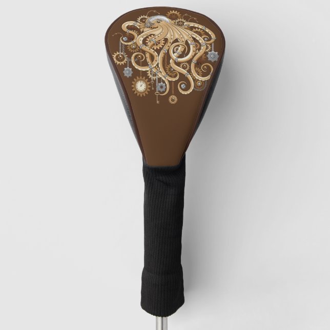 Octopus Steampunk Retro Mechanical Fantasy Golf Head Cover (Front)