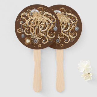 Octopus Steampunk Retro Mechanical Fantasy Hand Fan
